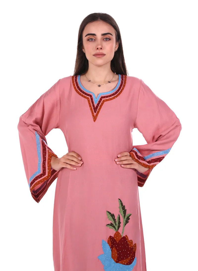 AL BENT AL SHARQIEH PINK women jalabiya , arabian traditional dress for Women | Best Price UAE